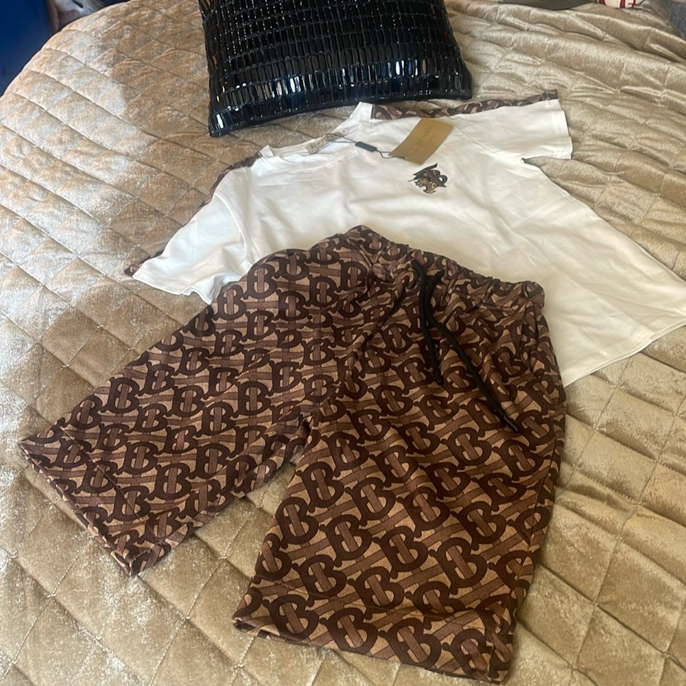 Designer inspired boys shorts set